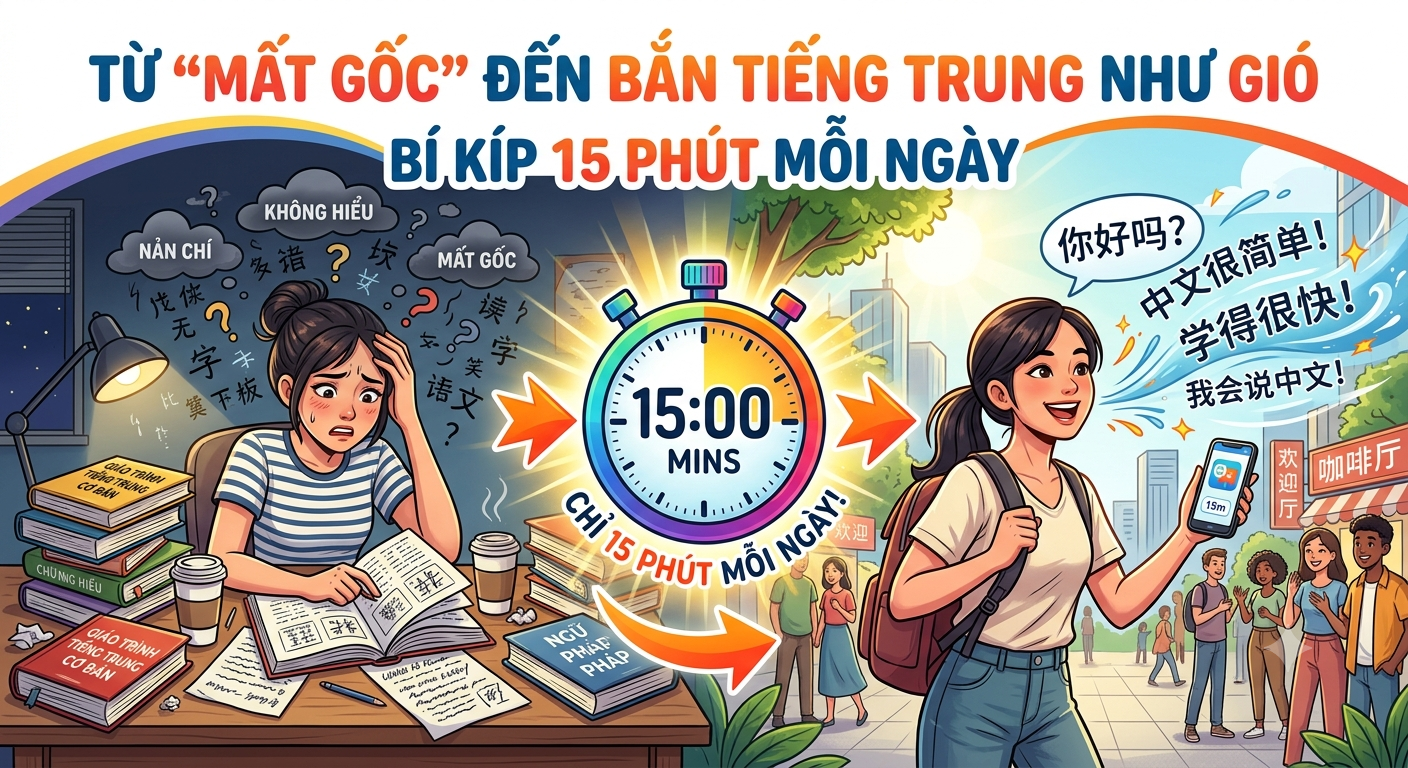 Từ "Mất Gốc" Đến Bắn Tiếng Trung Như Gió: Bí Kíp 15 Phút Mỗi Ngày