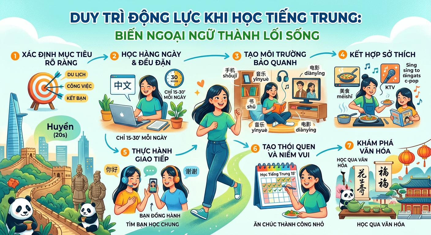 Duy Trì Động Lực Khi Học Tiếng Trung: Biến Ngoại Ngữ Thành Lối Sống