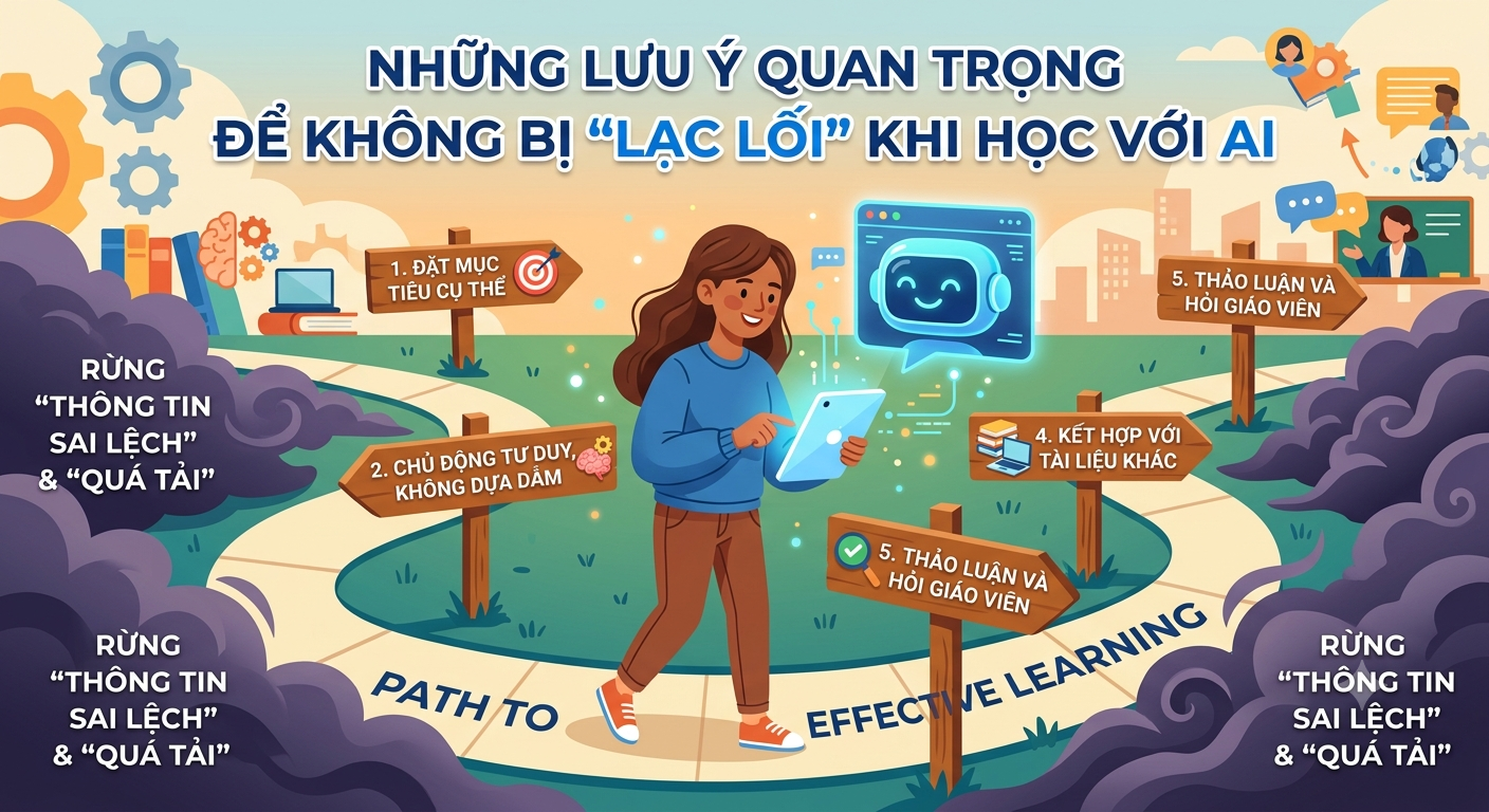 Những Lưu Ý Quan Trọng Để Không Bị "Lạc Lối" Khi Học Với AI