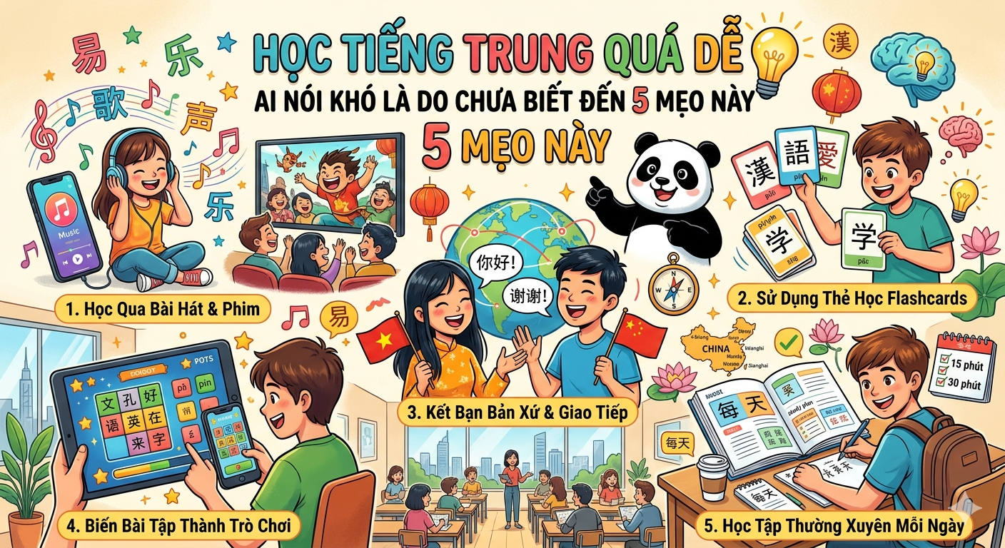 Học Tiếng Trung Quá Dễ: Ai Nói Khó Là Do Chưa Biết Đến 5 Mẹo Này