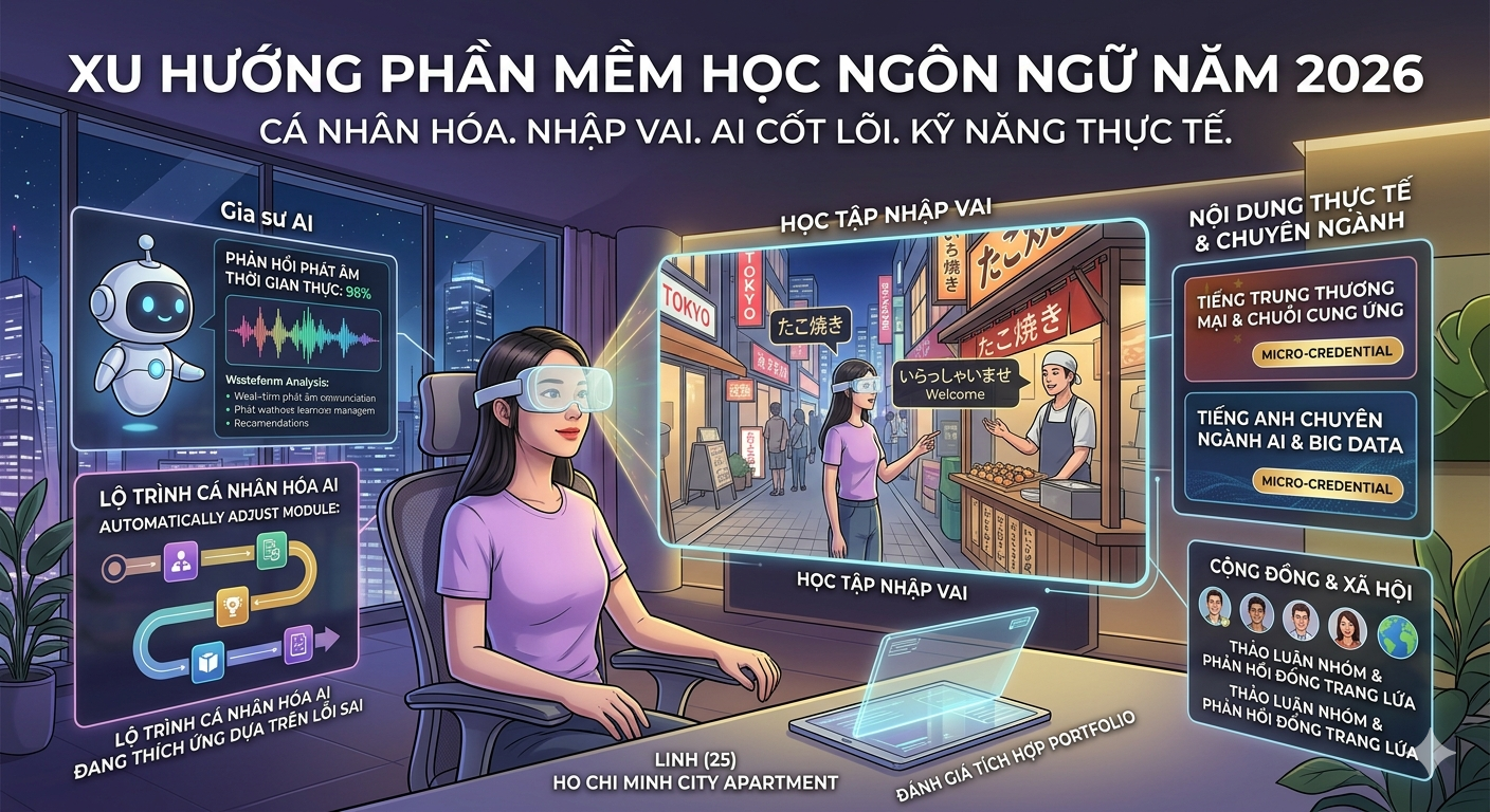 Xu hướng lựa chọn phần mềm học ngôn ngữ năm 2026