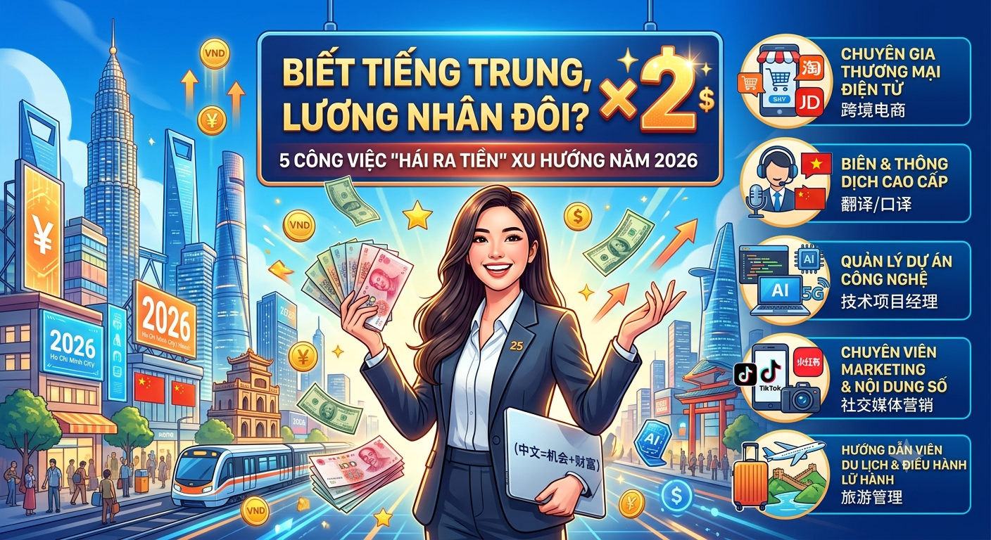 Biết Tiếng Trung, Lương Nhân Đôi? 5 Công Việc "Hái Ra Tiền" Xu Hướng Năm 2026