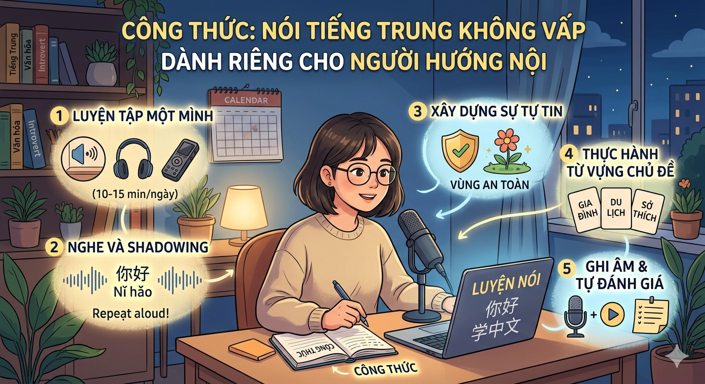 Công Thức "Nói Tiếng Trung Không Vấp" Dành Riêng Cho Người Hướng Nội
