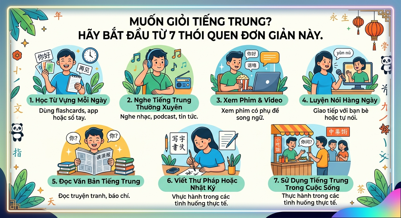 Muốn Giỏi Tiếng Trung? Hãy Bắt Đầu Từ 7 Thói Quen Đơn Giản Này