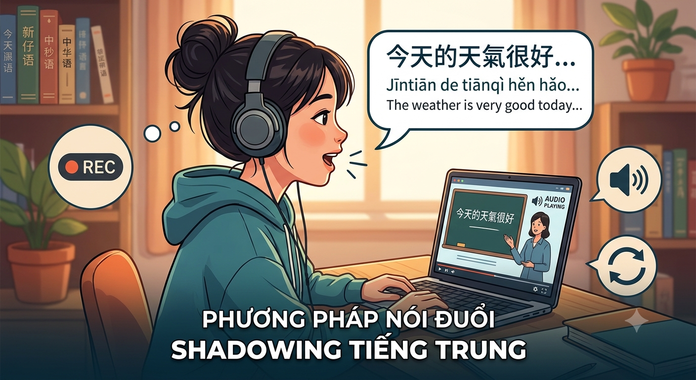 Phương pháp nói đuổi (Shadowing) qua video của người bản xứ