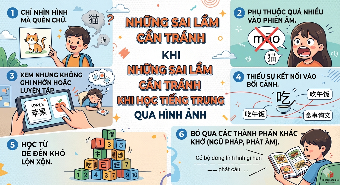 Những Sai Lầm Cần Tránh Khi Học Tiếng Trung Qua Hình Ảnh