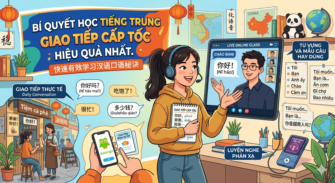 Bí Quyết Học Tiếng Trung Giao Tiếp Cấp Tốc Hiệu Quả Nhất