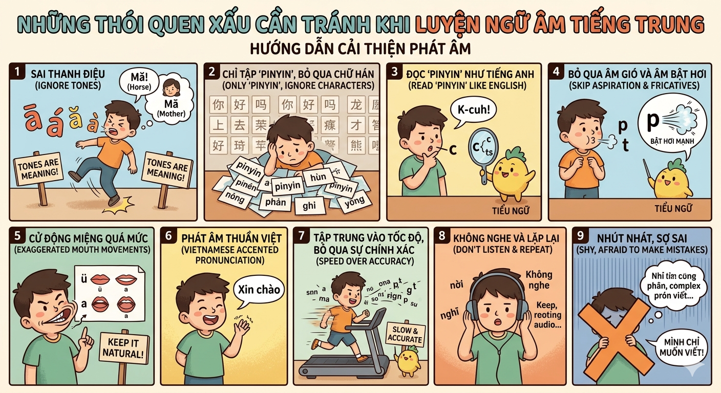 Những Thói Quen Xấu Cần Tránh Khi Luyện Ngữ Âm Tiếng Trung