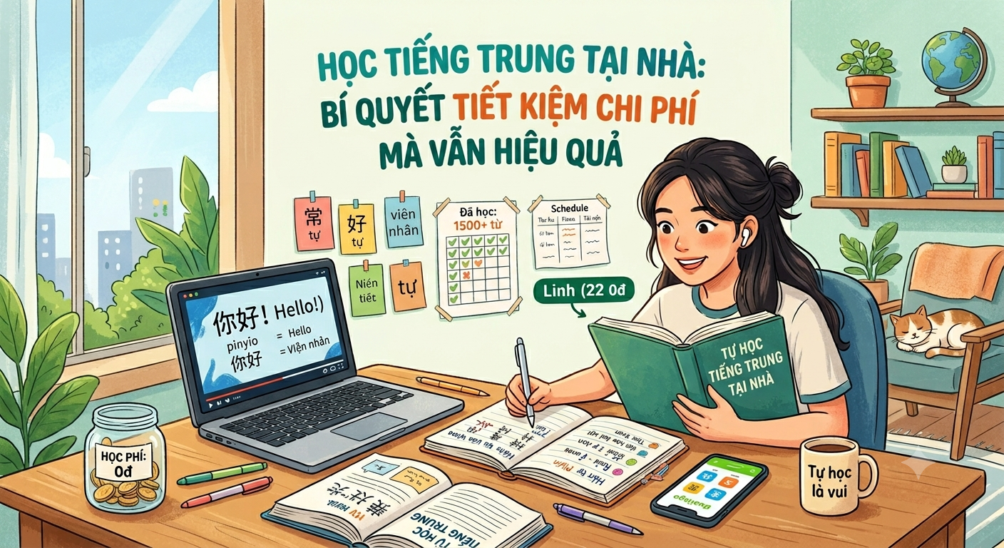 Học Tiếng Trung Tại Nhà: Bí Quyết Tiết Kiệm Chi Phí Mà Vẫn Hiệu Quả