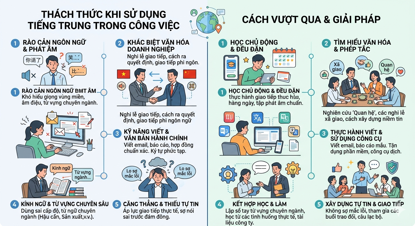 Những thách thức khi ứng dụng tiếng trung vào công việc và cách vượt qua