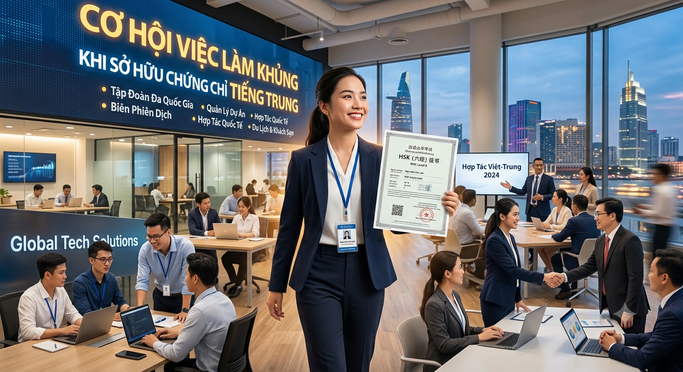 Cơ hội việc làm "khủng" khi sở hữu chứng chỉ tiếng Trung