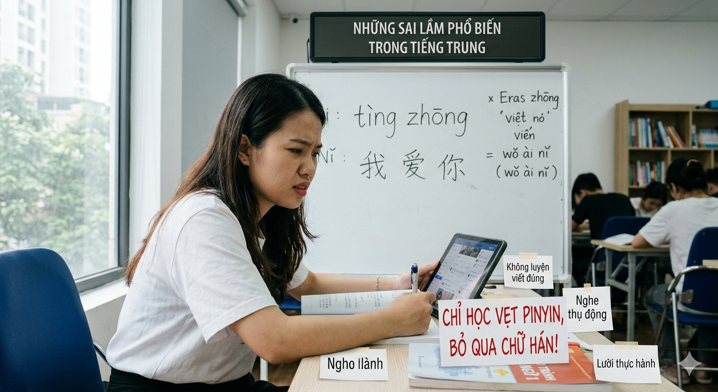 Những sai lầm phổ biến khiến việc học tiếng trung trở nên khó khăn