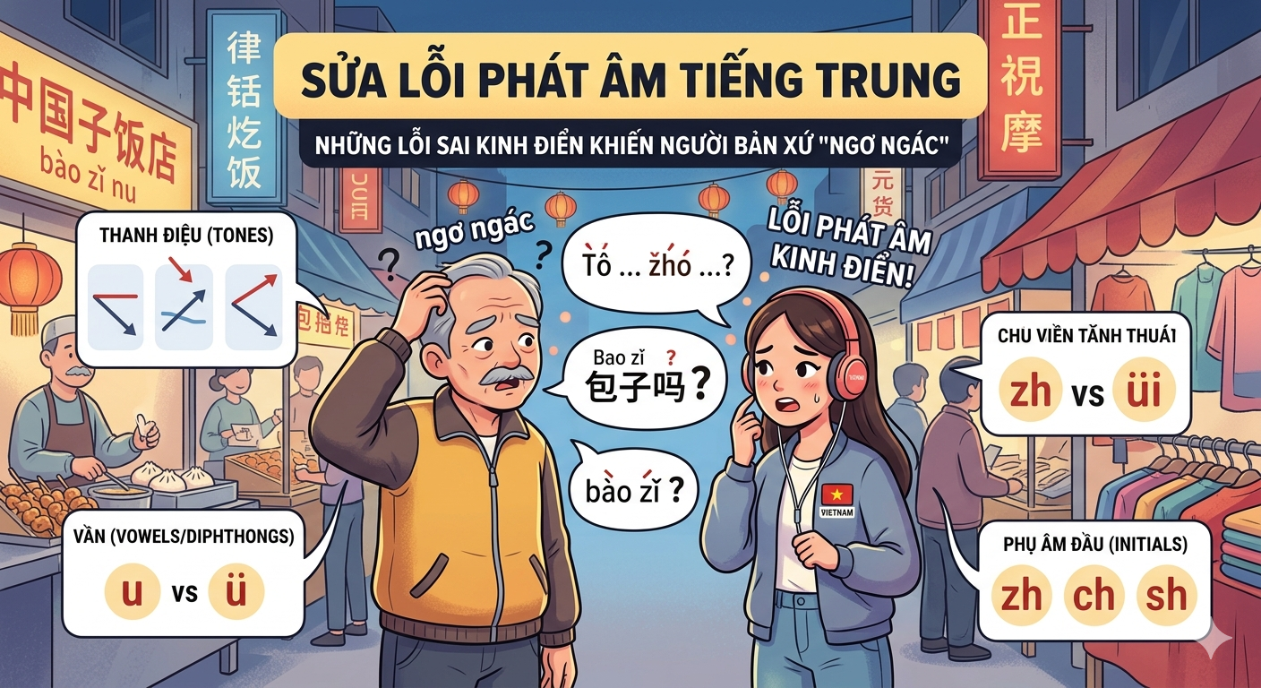Sửa Lỗi Phát Âm Tiếng Trung: Những Lỗi Sai Kinh Điển Khiến Người Bản Xứ "Ngơ Ngác"