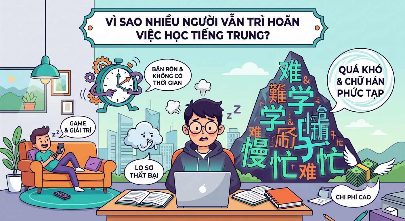 Vì Sao Nhiều Người Vẫn Trì Hoãn Việc Học Tiếng Trung?