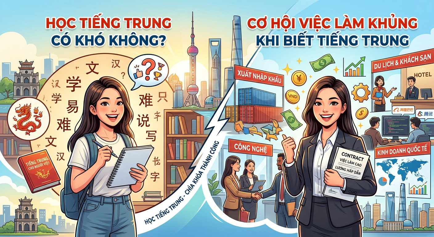 Học Tiếng Trung Có Khó Không? Cơ Hội Việc Làm Khủng Khi Biết Tiếng Trung