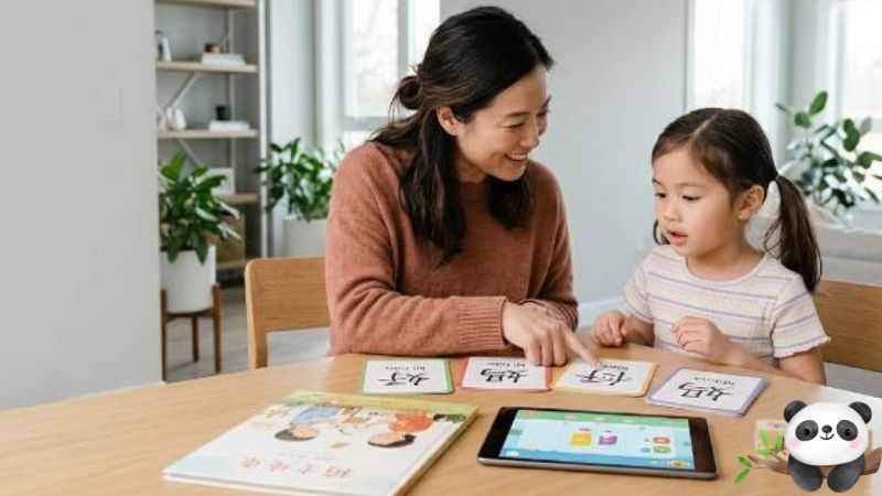 Dùng hình ảnh quen thuộc kết hợp từ vựng và trò chơi để bé dễ nhớ, học vui hơn.