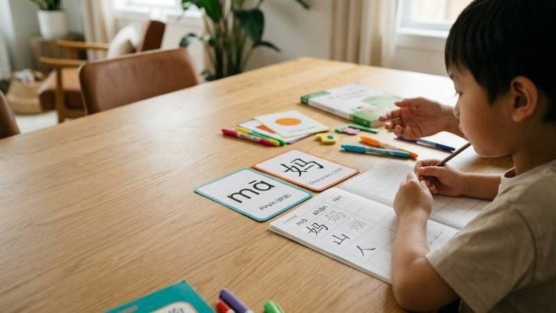 Cho con học tiếng Trung qua thẻ trò chơi Flashcard