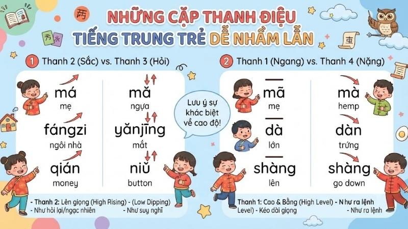 Những Cặp Thanh Điệu Trẻ Dễ Nhầm Lẫn